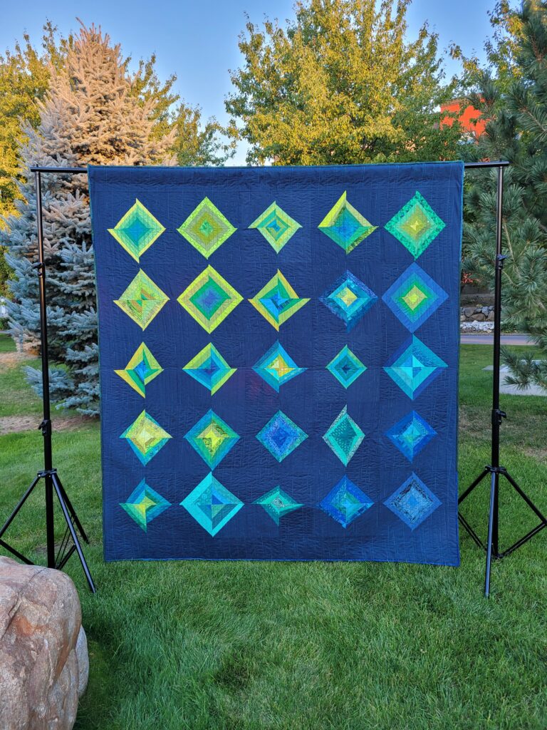 Pieced by guild members, quilted by ?, donated to ? for auction.